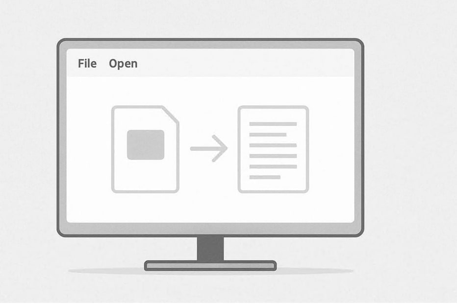 Computer screen showing PDF file being opened and converted into Word document.