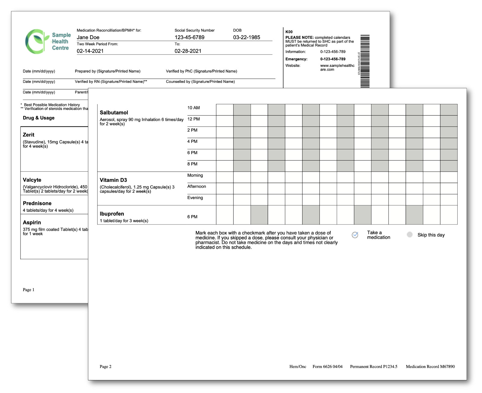 Medication Schedule Report